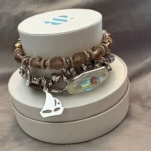 Chic Crystal Charm Bracelet Set